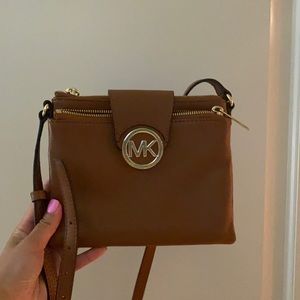 Michael Kors Brown Leather Crossbody Bag Wallet